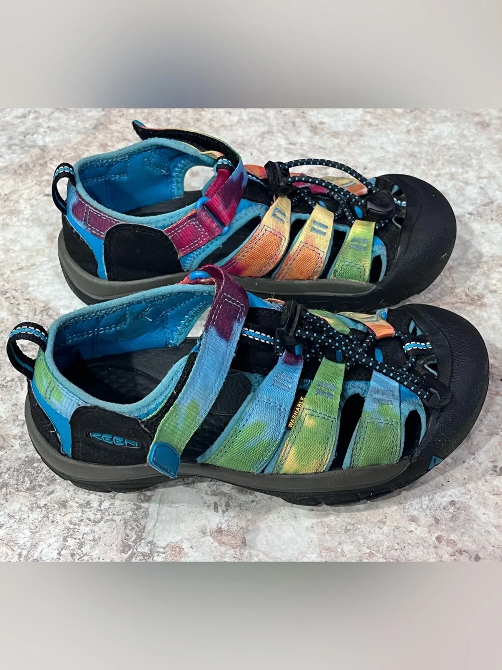 Keen Little Kids' Newport H2 Rainbow Tie Dye Sz 2